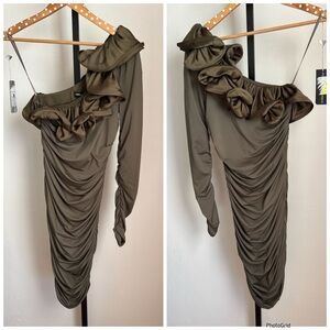 Forever Unique Tallulah Olive Green Dress